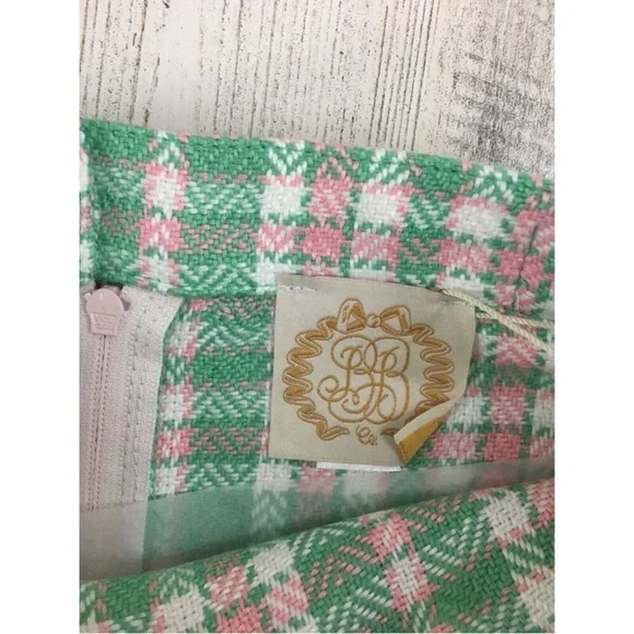 The Beaufort Bonnet Company Green and Pink Plaid Mini Skirt - Picture 3 of 7